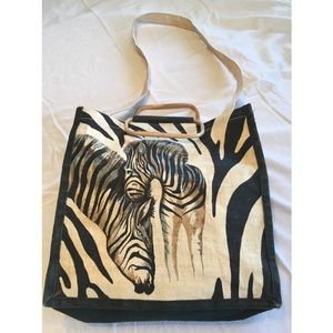 Woven Zebra Bag